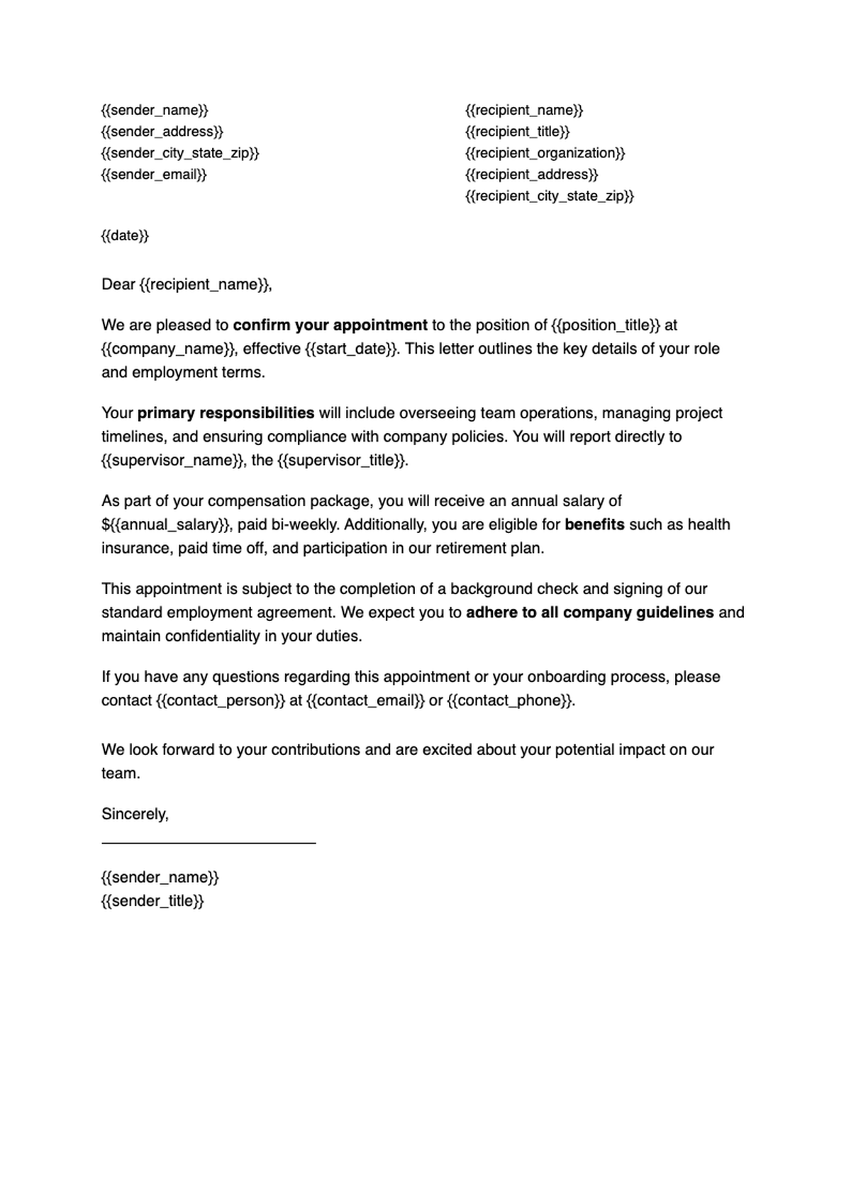 Professional appointment request cover letter with watercolor design_variant_2